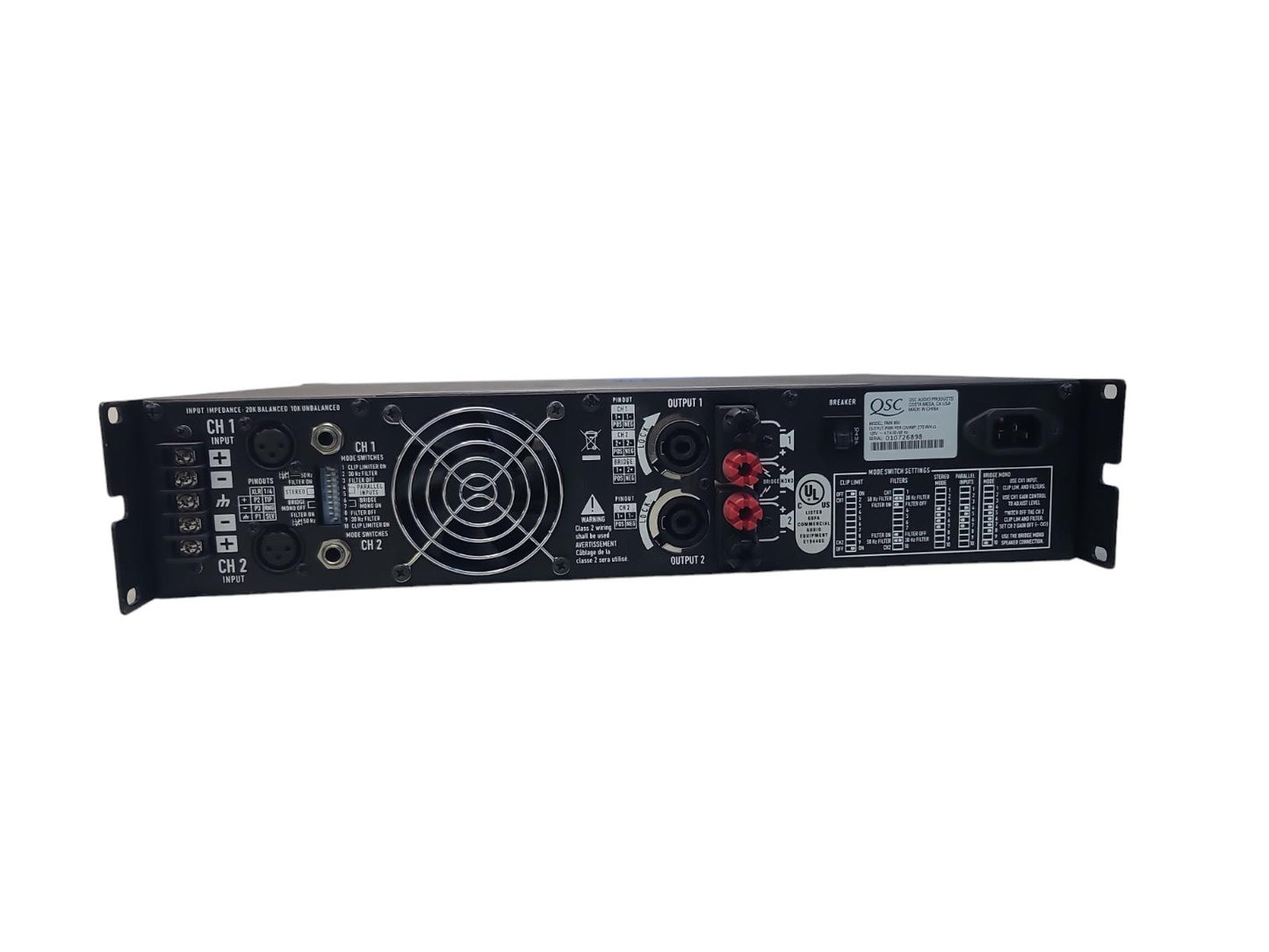 QSC RMX 850 Pro Audio Two Channel Rack Mount Professional Power Amplifier