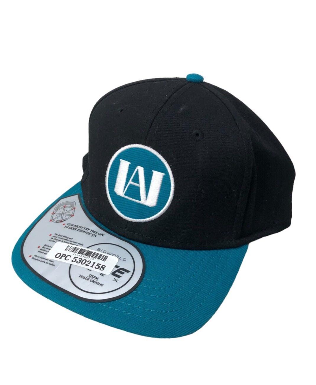 My Hero Academia Snap Back Hat Cap Black Blue Bio World Elite Flex One Size New