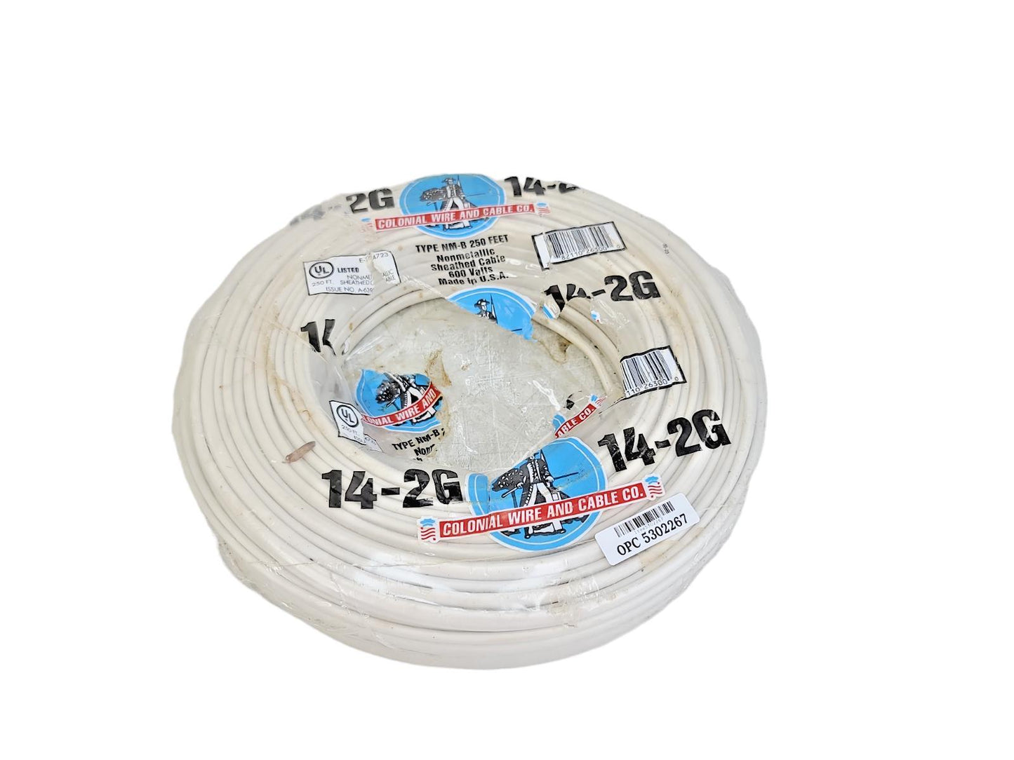 Wire 14-2G 250 Ft. NM-B Indoor Electrical Copper Wire Cable w/ Ground